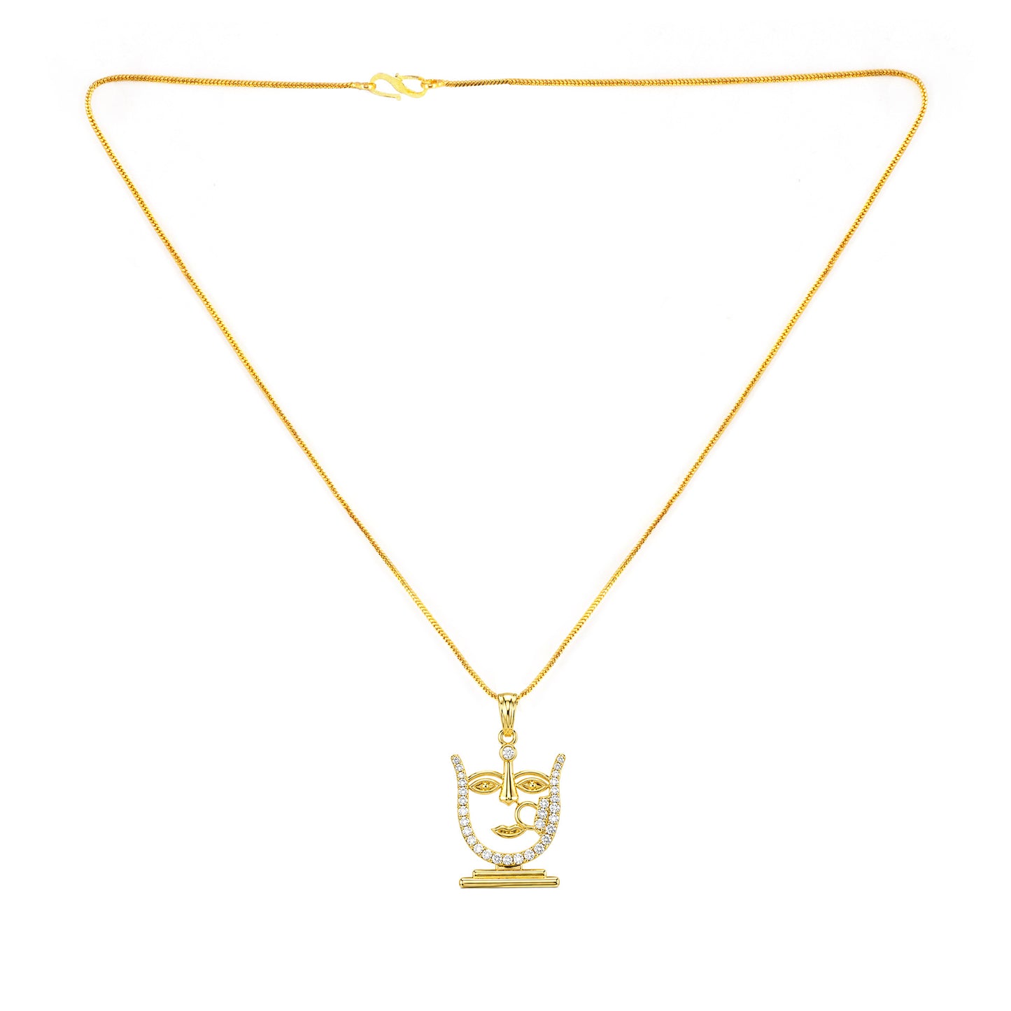 Gold Plated AD Pendant for Women