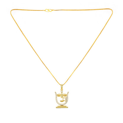 Gold Plated AD Pendant for Women