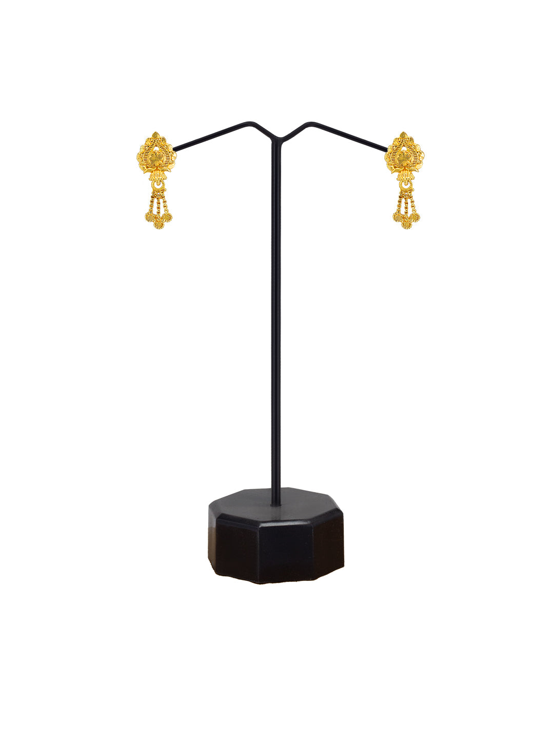 Gold Plated Traditional Floral Drop Earrings