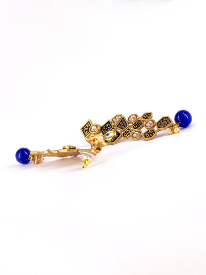 Blue Beads Drop Earrings