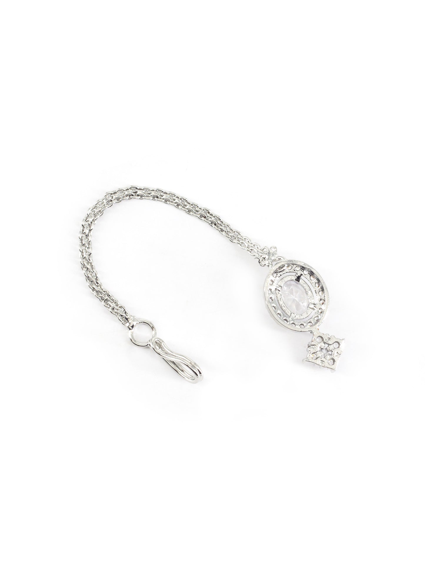 Silver Plated AD Maang Tikka for Women