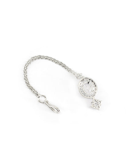 Silver Plated AD Maang Tikka for Women