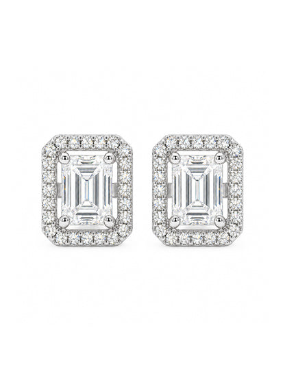 Rhodium Plated AD Stud Earrings for Women