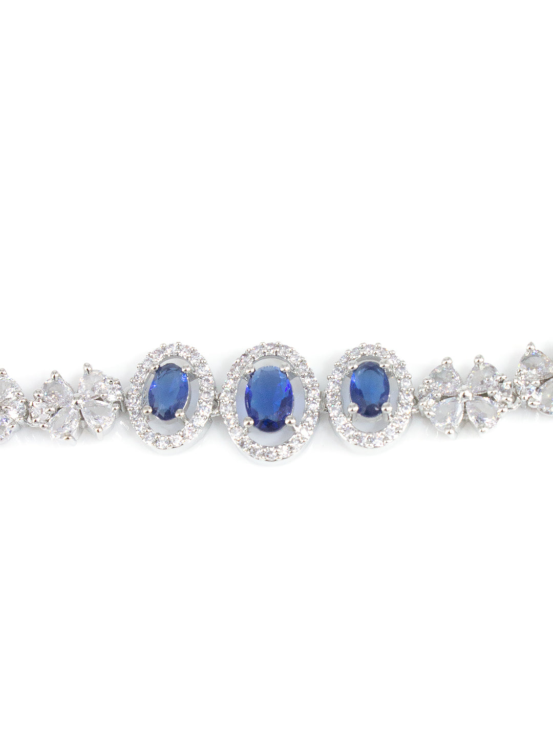 Silver Plated Blue AD Wraparound Sleek Bracelet