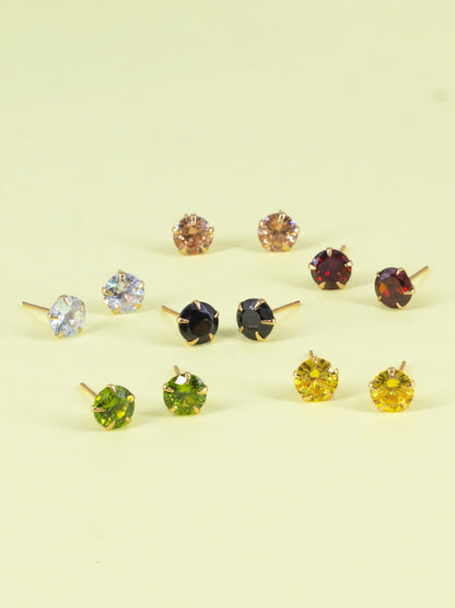 Set of 6 AD Stud Earrings for Women