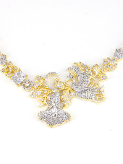 Gold Plated AD Designer Bird Jewellery Set For Women
