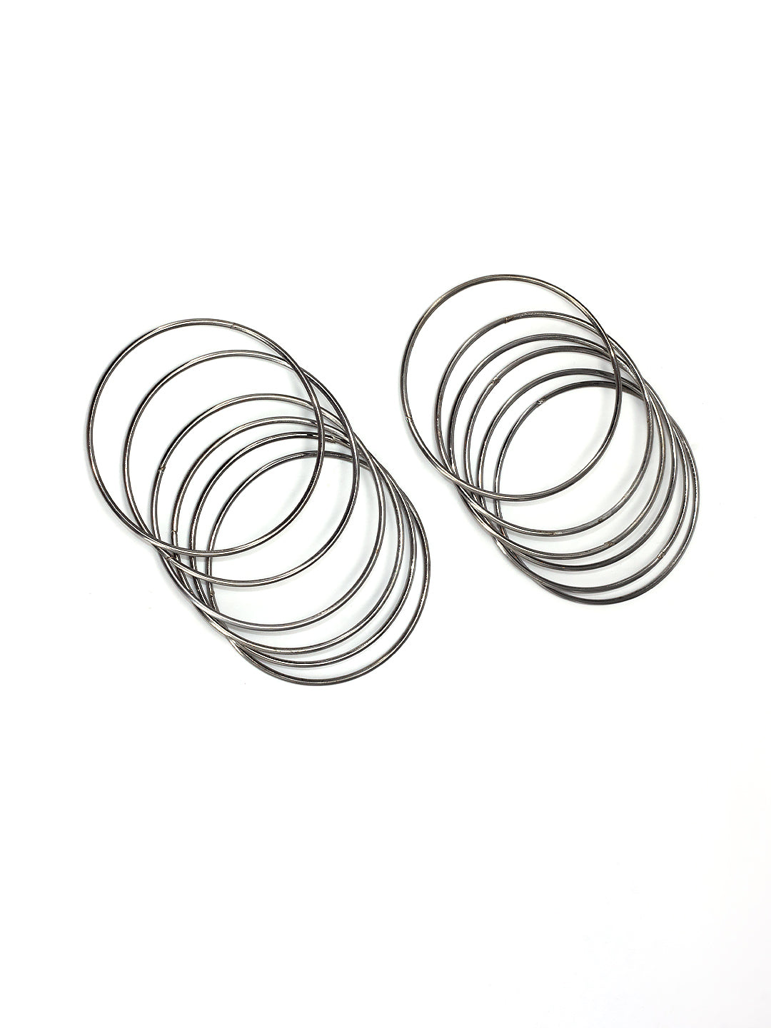 Set Of 12 Gun-Metal Minimal Basic Bangles