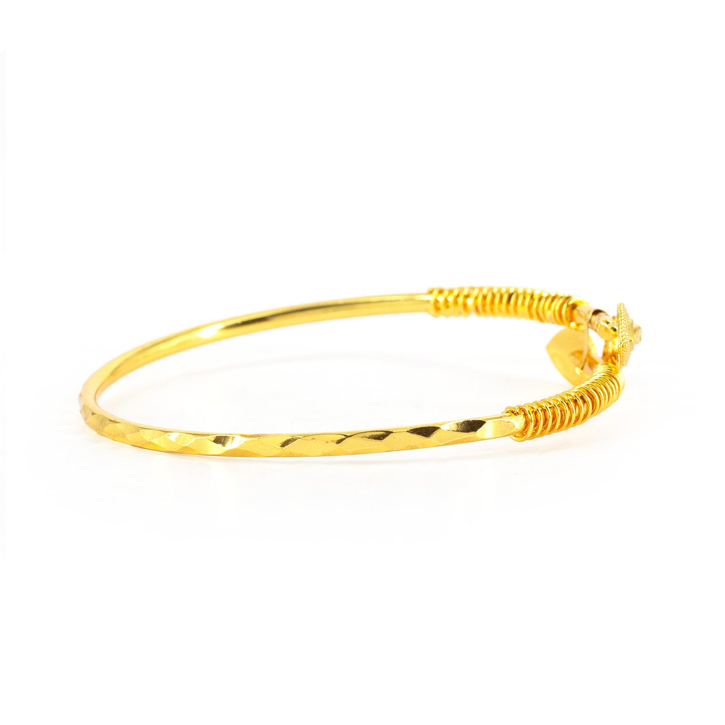 Gold Plated Adjustable Temple Bangle Bracelet for Women