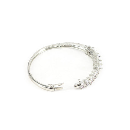 Silver Plated AD Bangle Bracelet for Women