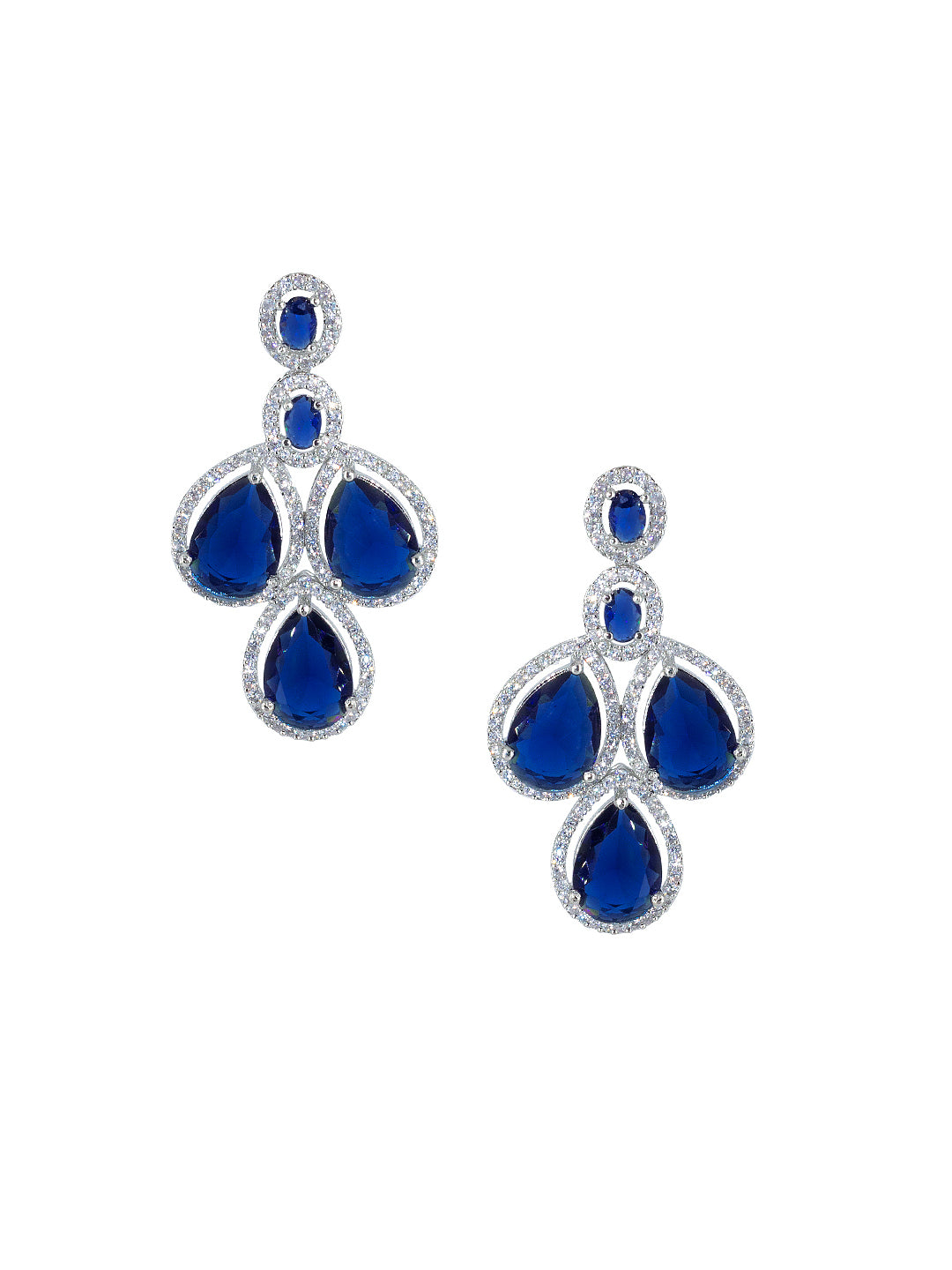 Blue AD Stone Studded Bridal Jewellery Set