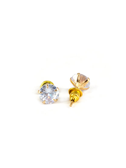 White AD Stud Earrings for Women