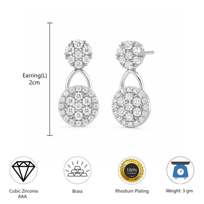 Silver Plated AD Studs Earring for Women