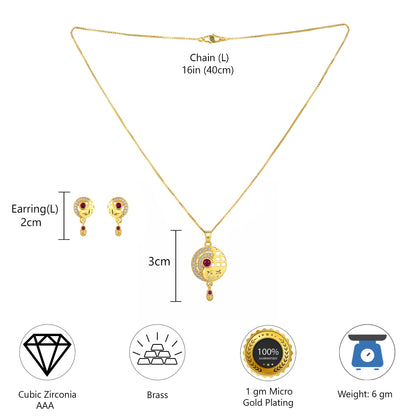 Micro Gold AD Pendant Set for Women