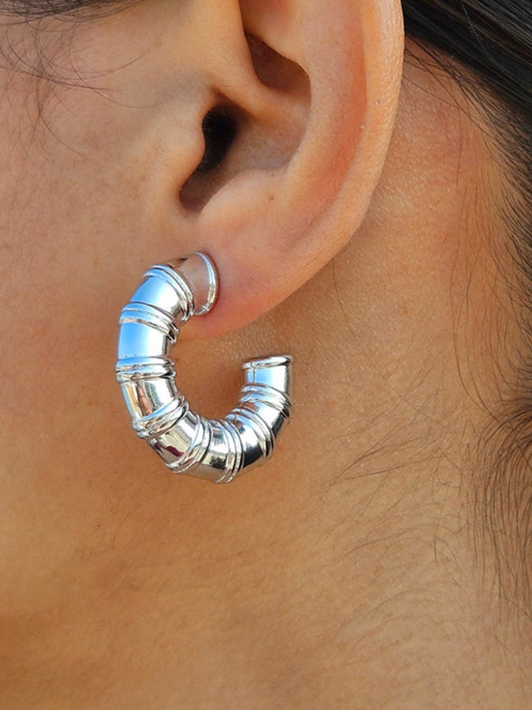 Chunky Half Hoop Earrings