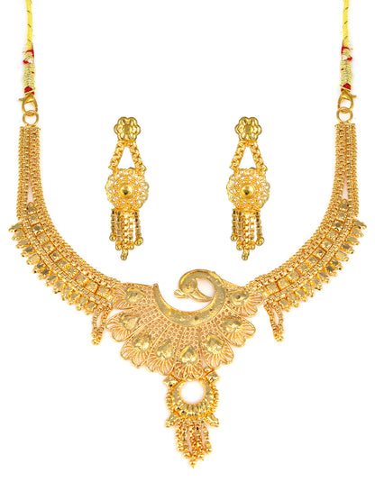 Gold-Plated Peacock Design Jewellery Set