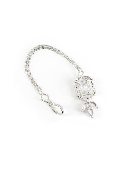 Rhodium Plated AD Maang Tikka for Women