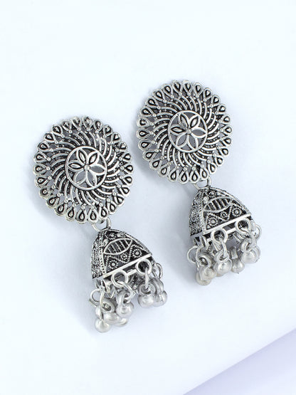 Pack of 6 Oxidized Jhumka Earrings