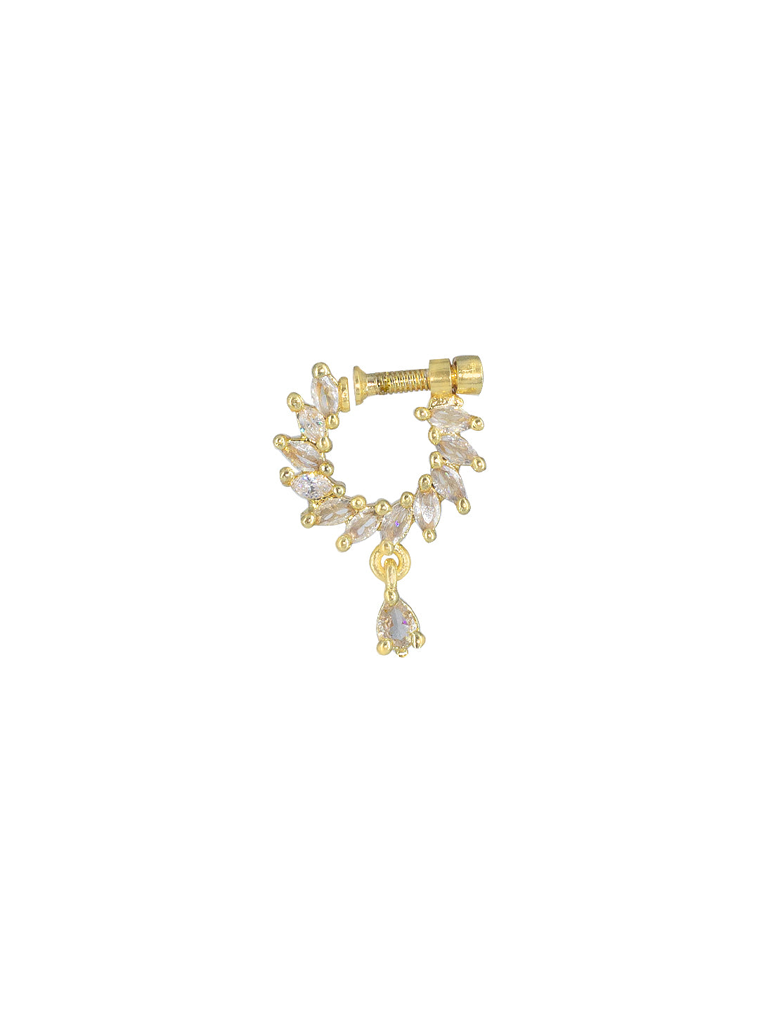 Gold Plated American Dimaond Drop Nose Ring