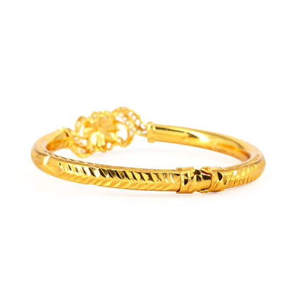 Gold Plated Bold Openable Temple Bangle Bracelet for Women