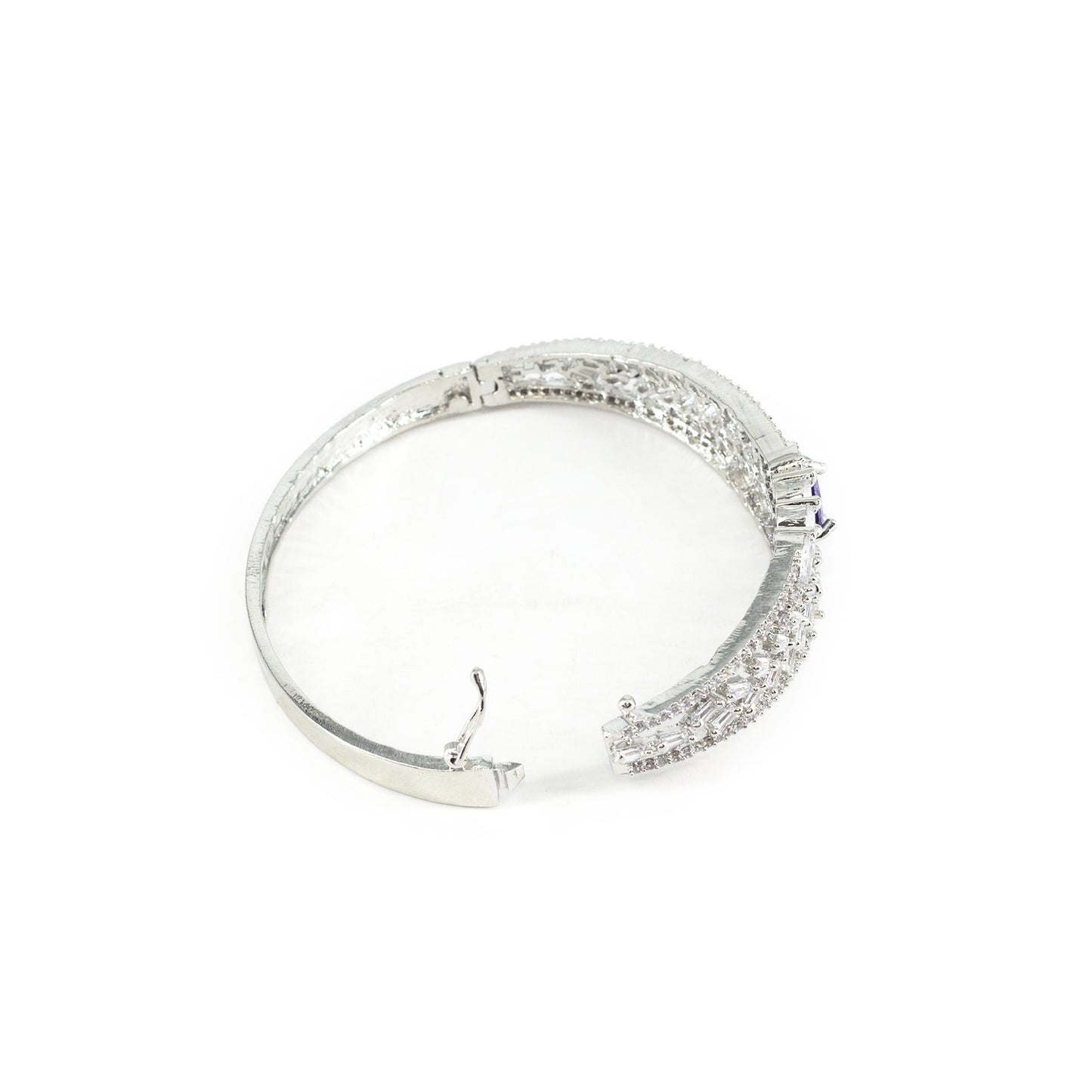 Silver Plated Purple AD Traditional Bangle Bracelet for Women