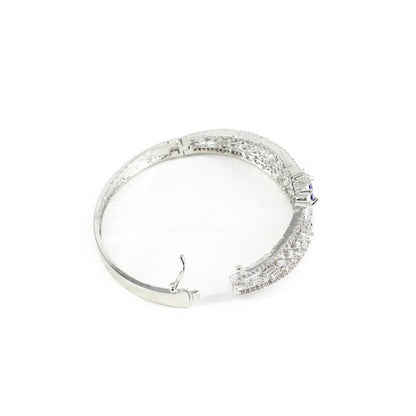 Silver Plated Purple AD Traditional Bangle Bracelet for Women