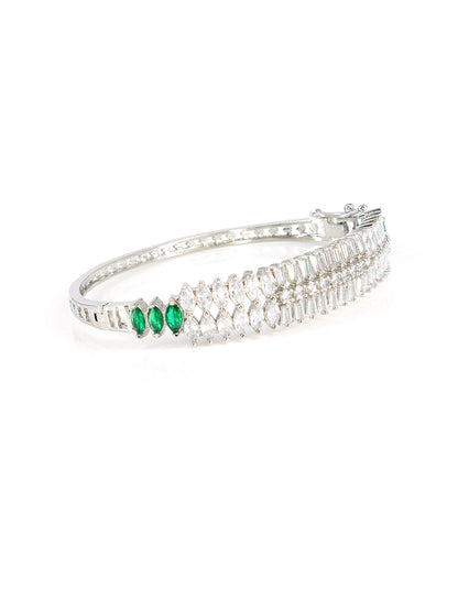 Rhodium Plated AD Band Style Bracelet