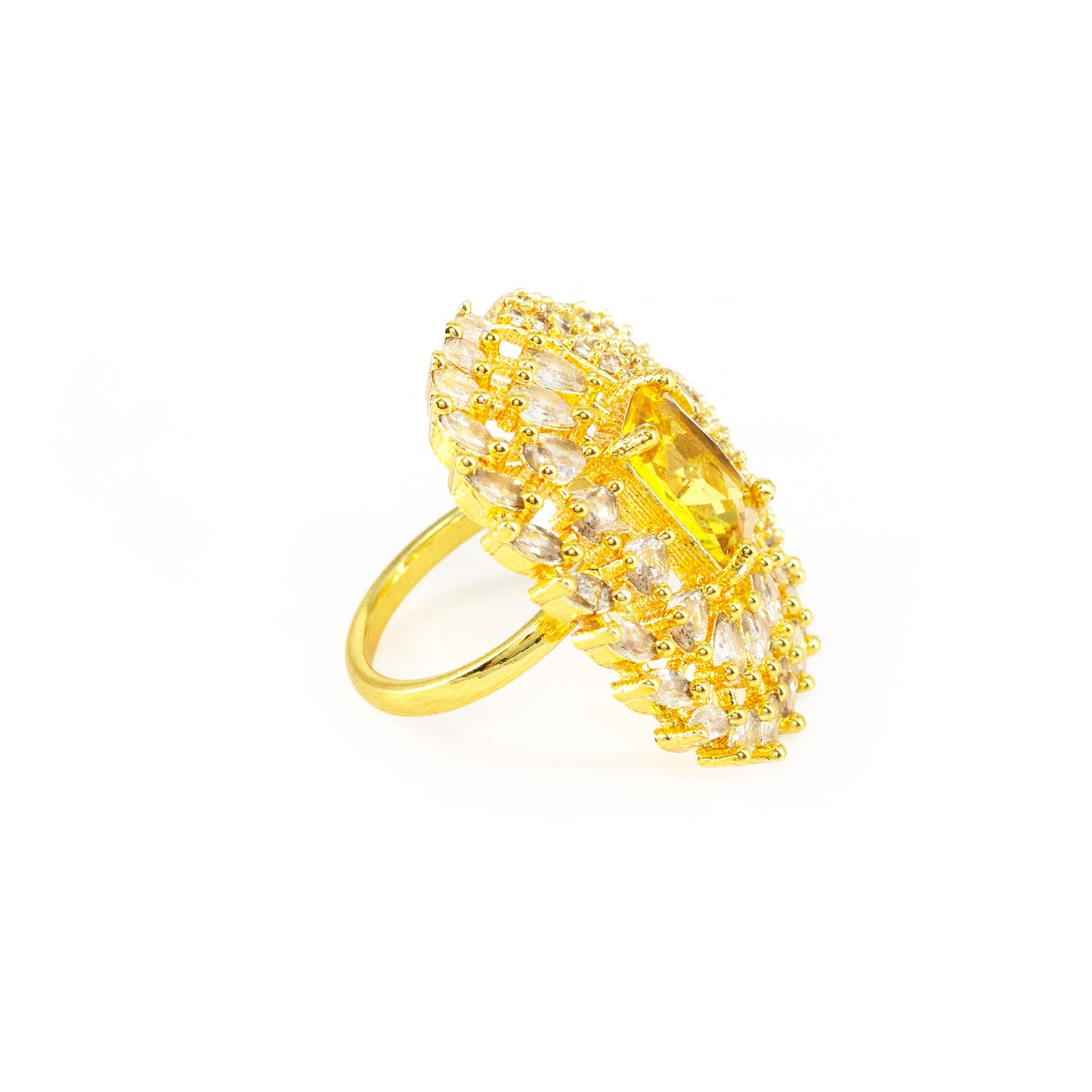 Gold Plated Yellow AD Finger Ring for Women