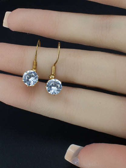 Gold Plated CZ Drop Earrings