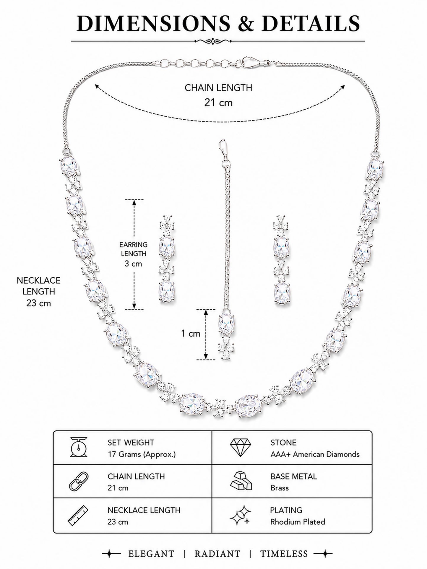 Silver Plated  AD Jewellery Set for Women