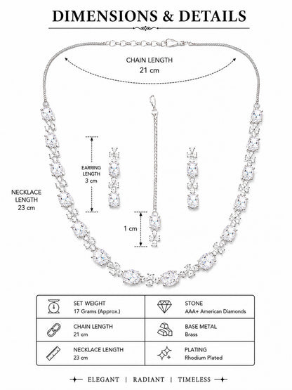 Silver Plated  AD Jewellery Set for Women