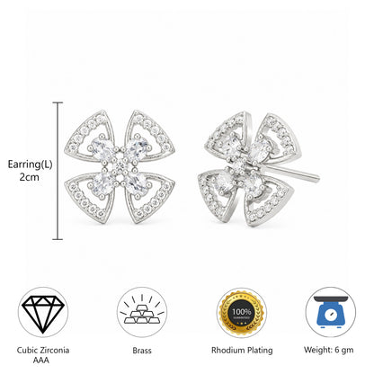 Silver Plated AD Studs Earring for Women