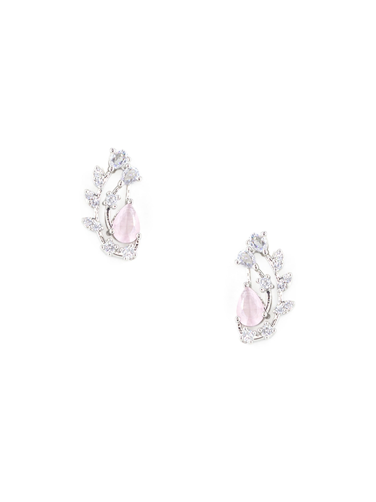 Silver Plated Pink American Diamond Designer Choker set for Women