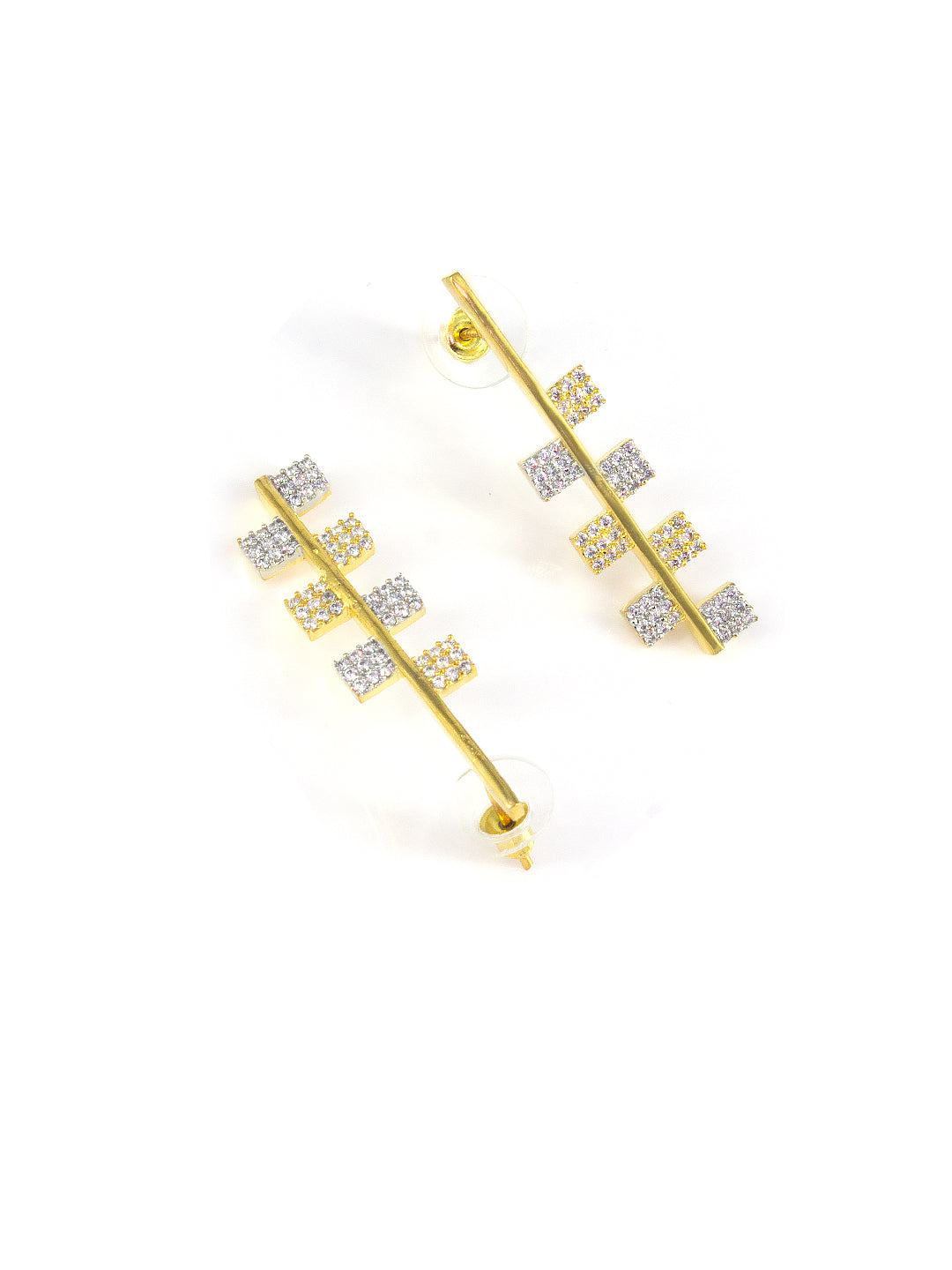 Gold Plated Geometric AD Earrings for Women