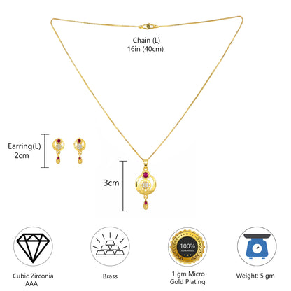 Micro Gold AD Pendant Set for Women