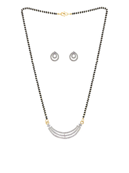 American Diamond  Mangalsutra With Earrings