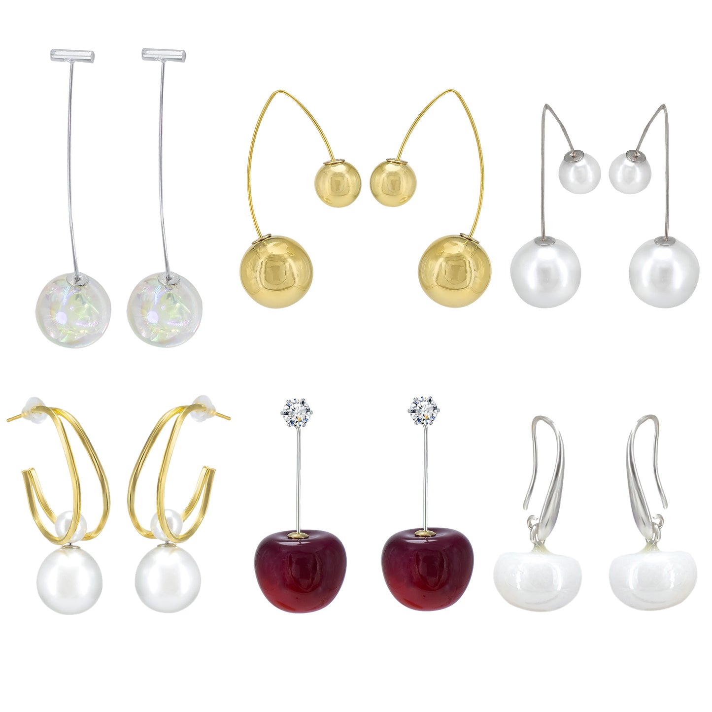Set of 6 Drop and lightweight Earrings for women and girls