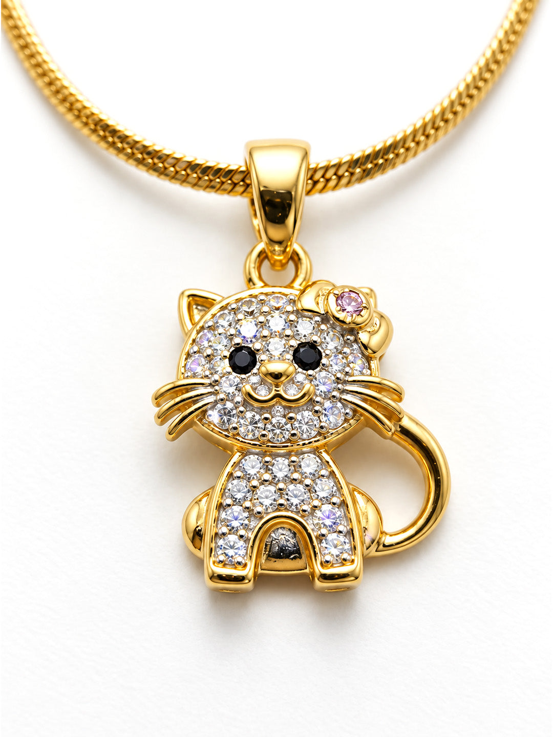 Gold Plated Kitty AD Pendant for Girls