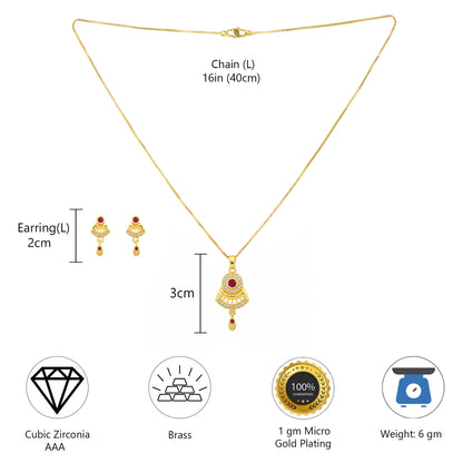 Micro Gold AD Pendant Set for Women