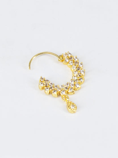 Gold Plated AD Nose Ring for Women