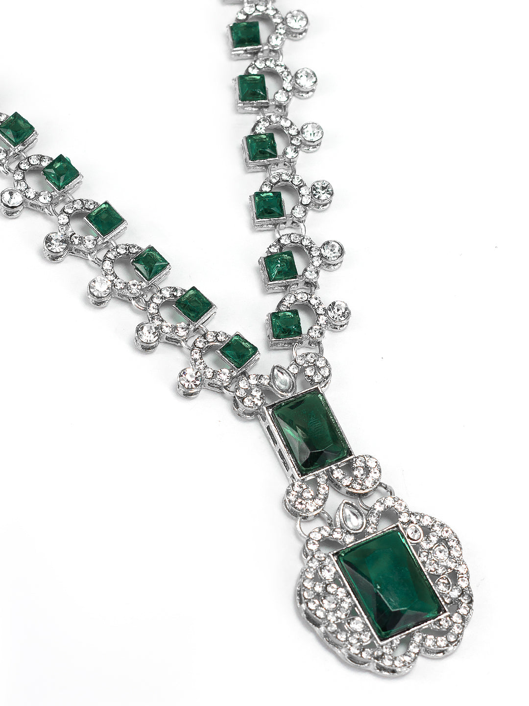 Green CZ Long Jewellery Set