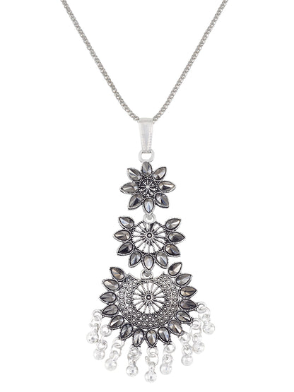 Set of 3 Oxidised Statement Long Necklaces
