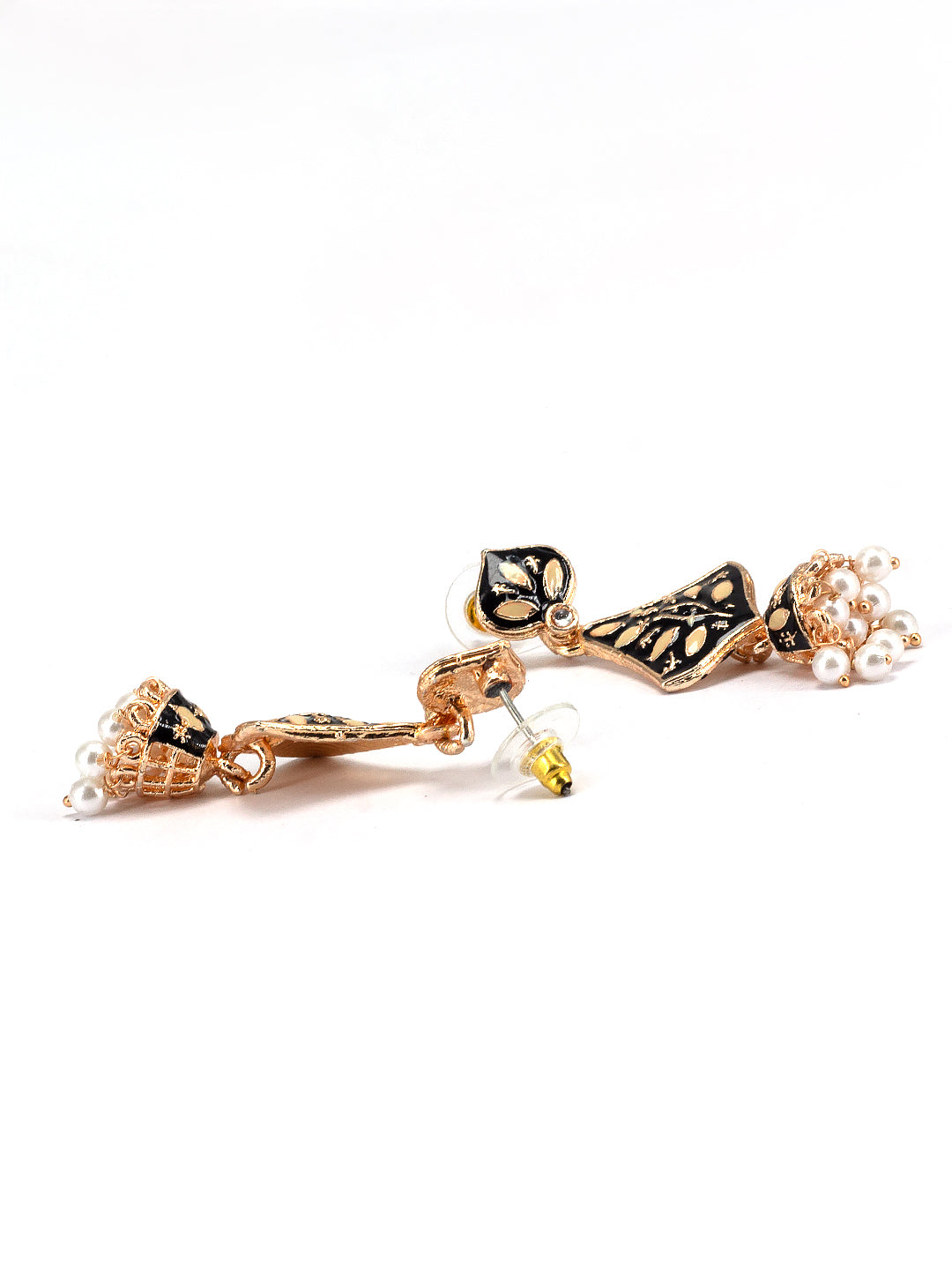 Black Beads Drop Jhumka Earring