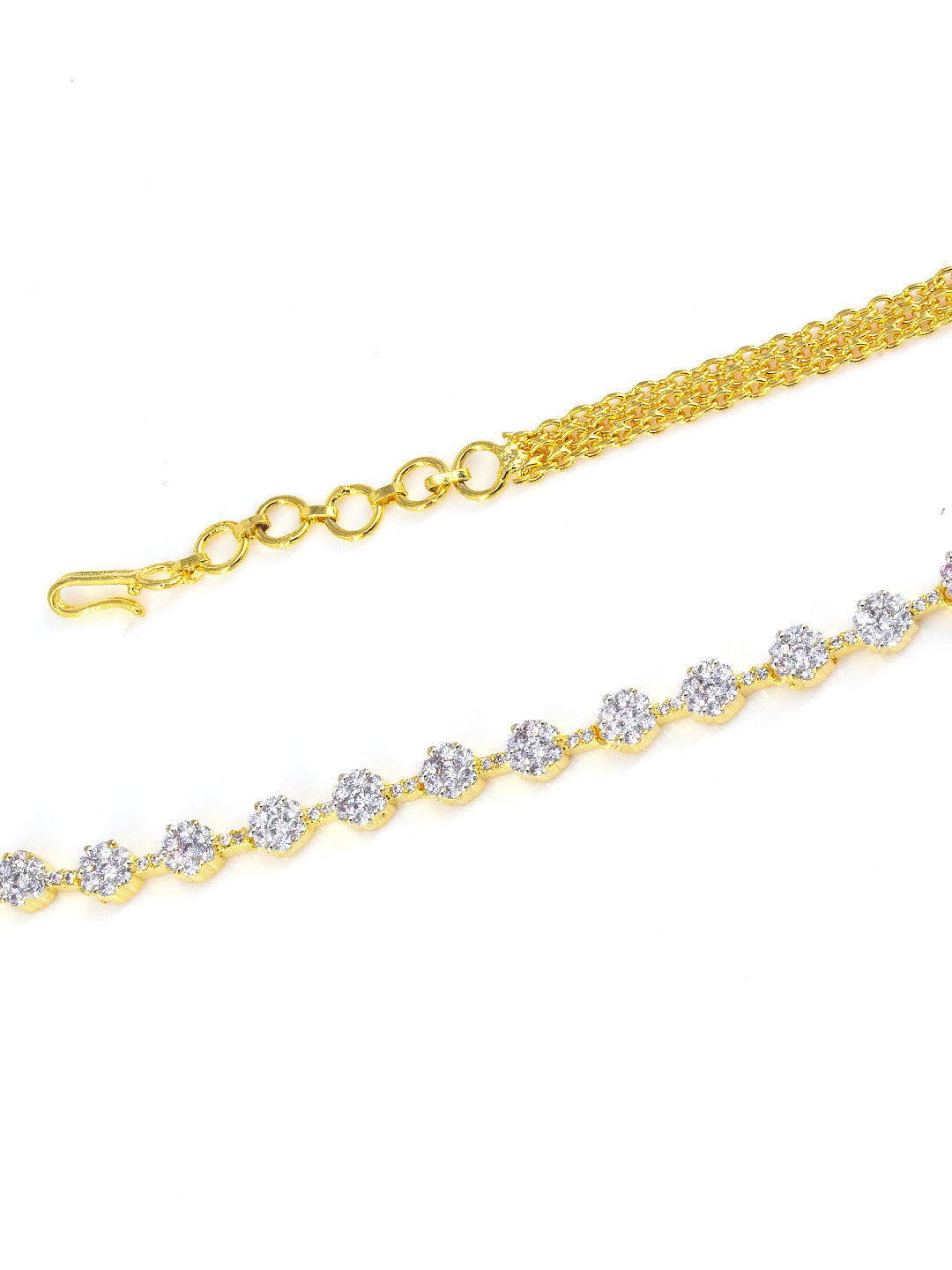 Gold Plated AD Floral Designer Sleek Waist Chain For Women