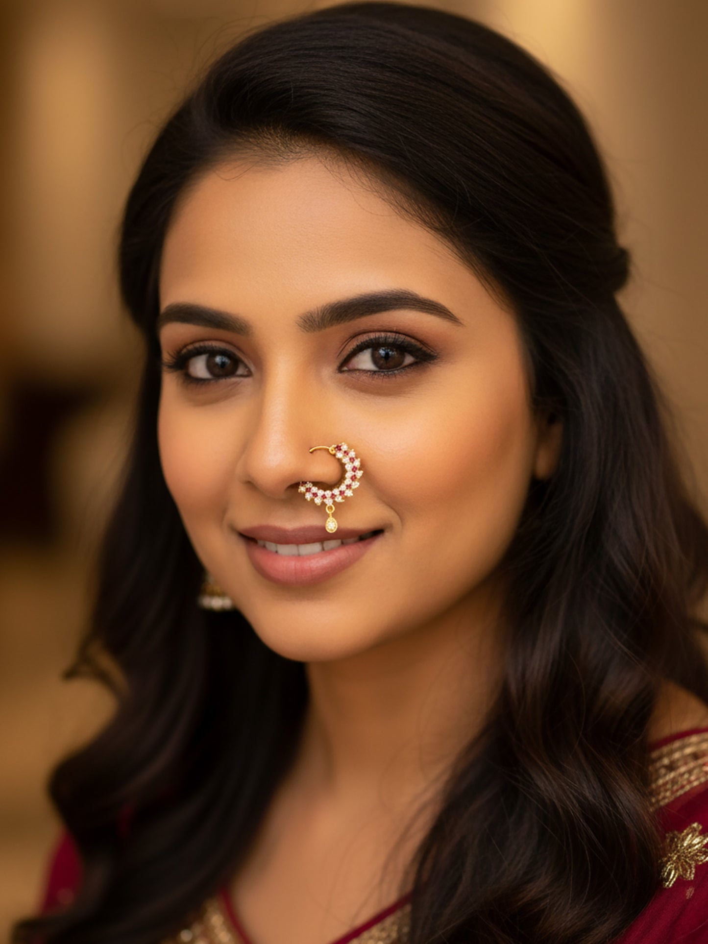 Set of 2 American Diamond Nose Ring for women