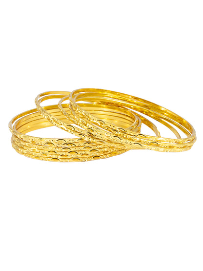 Set of 12 Anti-Tarnish 1 Gram Gold Plated Minimal Bangle Set
