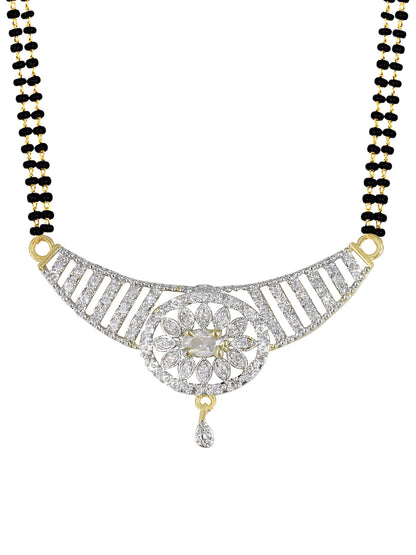 American Diamond & Black Beaded Mangalsutra