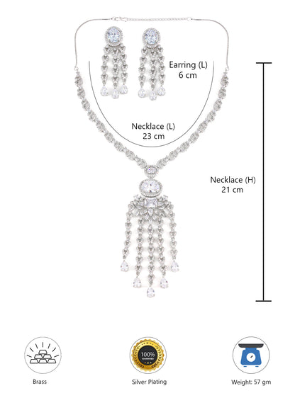Silver Plated AD Designer Jewellery Set