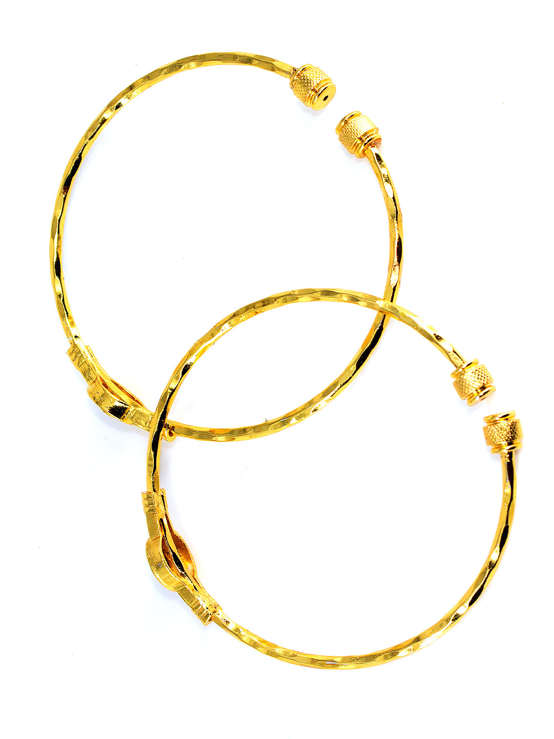 1 Gram Gold-Plated & American Diamond Bangle (Set of 2)