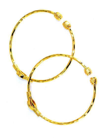 1 Gram Gold-Plated & American Diamond Bangle (Set of 2)