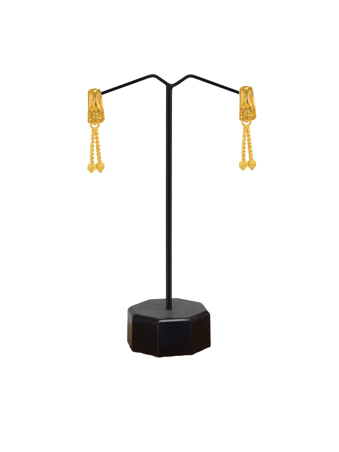 Gold Plated Traditional Floral Drop Earrings